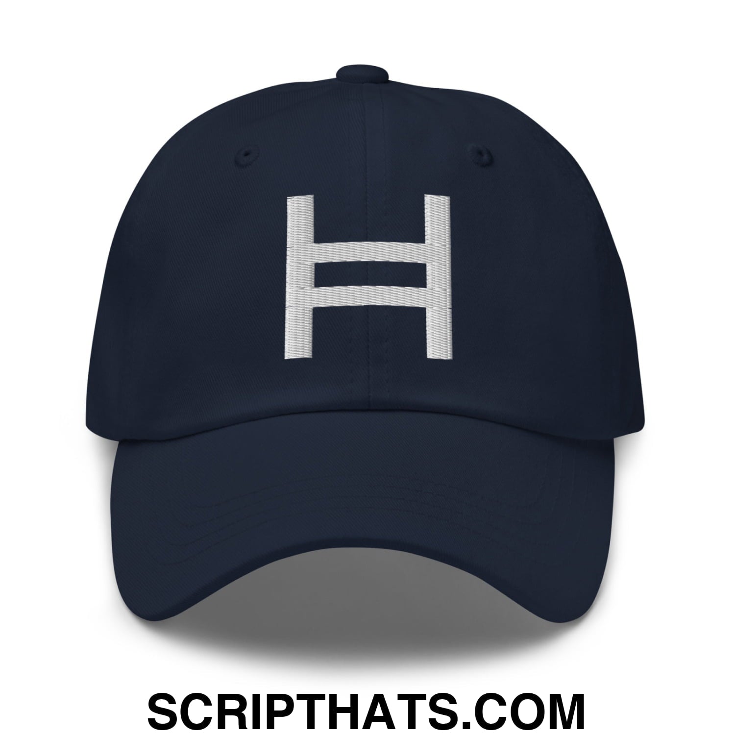 Hedera Hashgraph Crypto Embroidered Unstructured Dad Hat Navy
