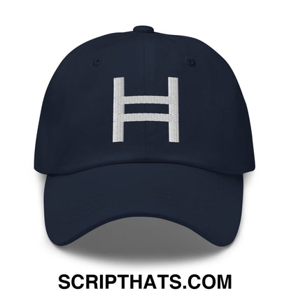 Hedera Hashgraph Crypto Embroidered Unstructured Dad Hat Navy