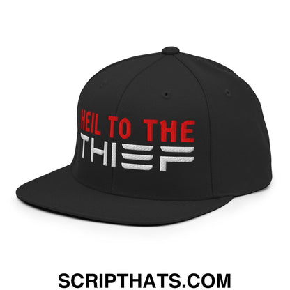 Heil to The Thief Embroidered Flat Bill Brim Snapback Hat Black