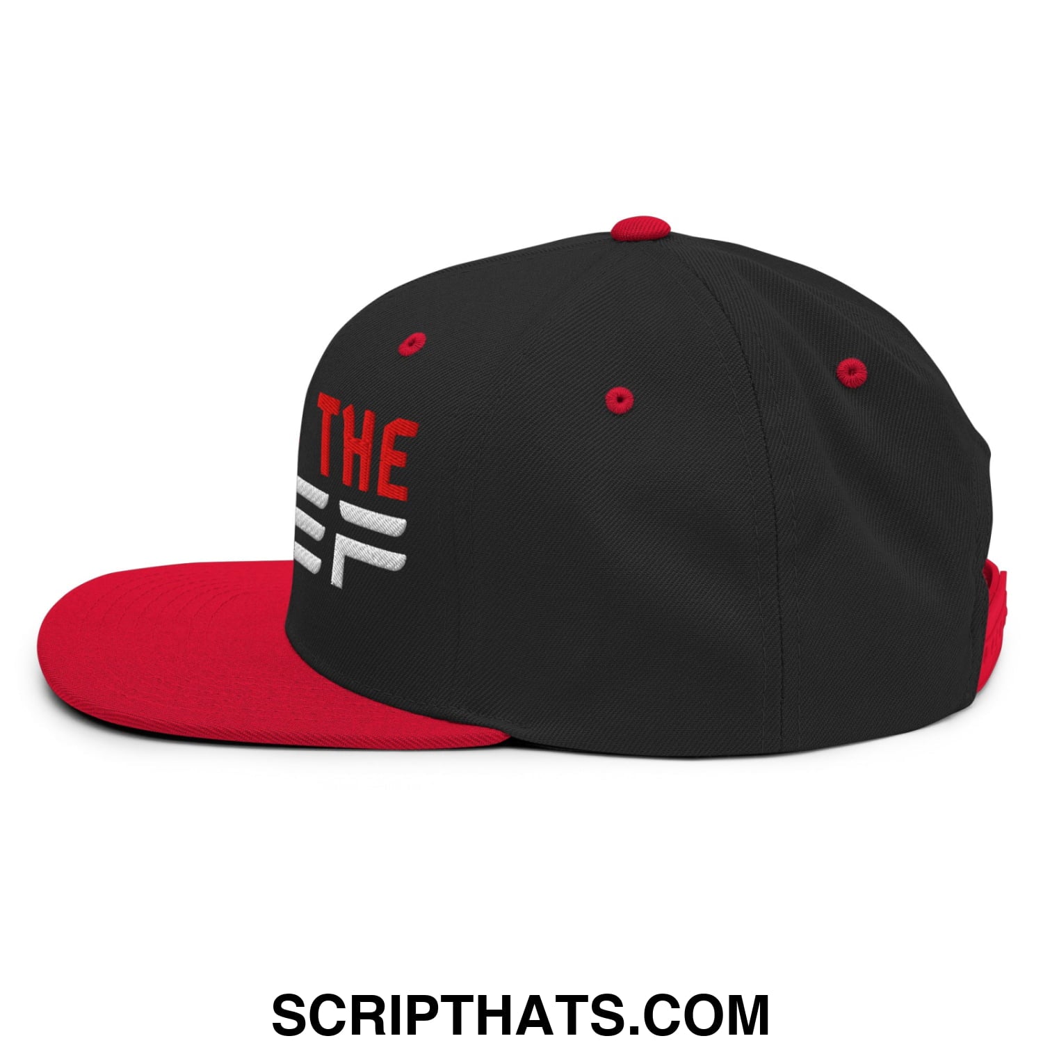 Heil to The Thief Embroidered Flat Bill Brim Snapback Hat Black Red
