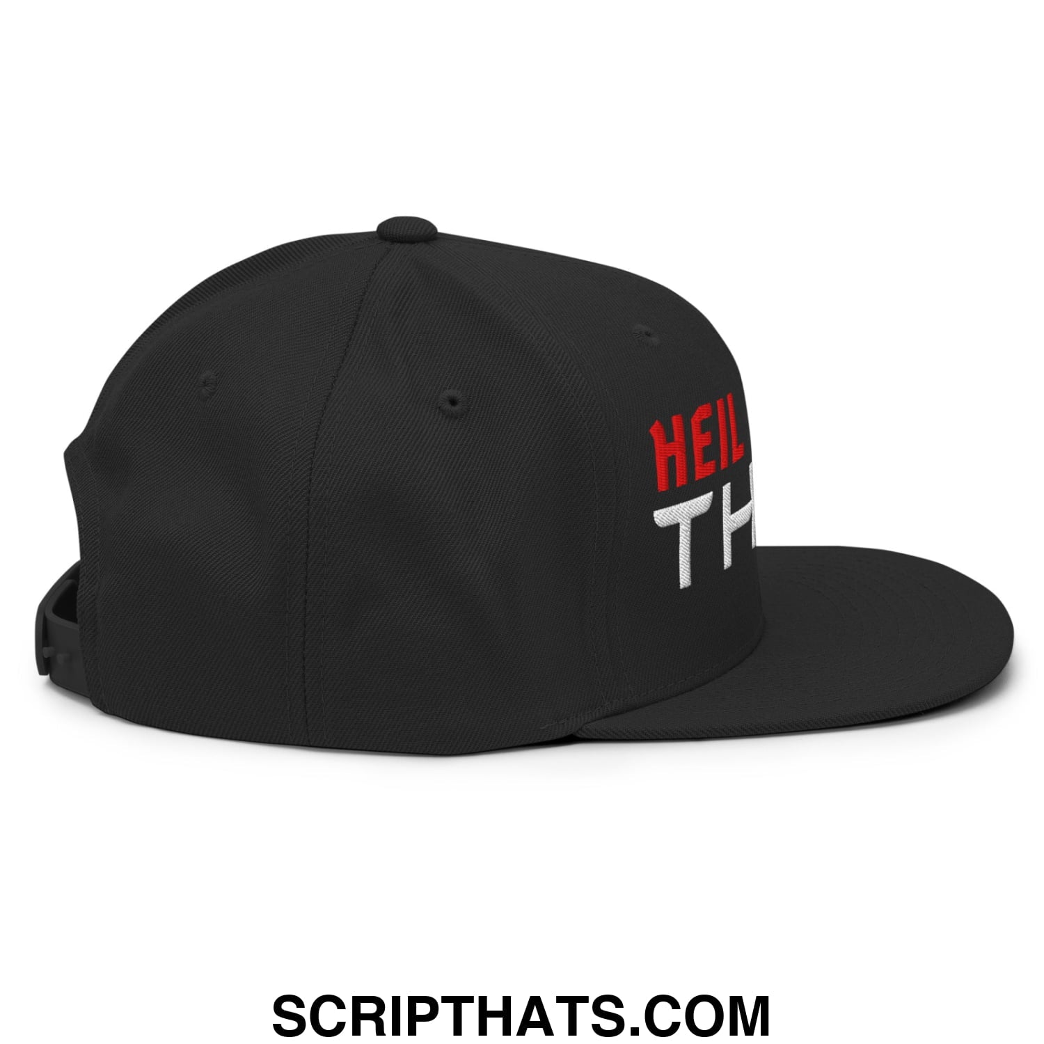 Heil to The Thief Embroidered Flat Bill Brim Snapback Hat Black