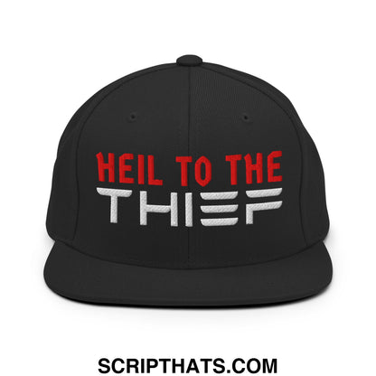 Heil to The Thief Embroidered Flat Bill Brim Snapback Hat Black