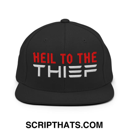 Heil to The Thief Embroidered Flat Bill Brim Snapback Hat Black