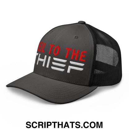 Heil to The Thief Embroidered Mesh Trucker Hat Charcoal Black