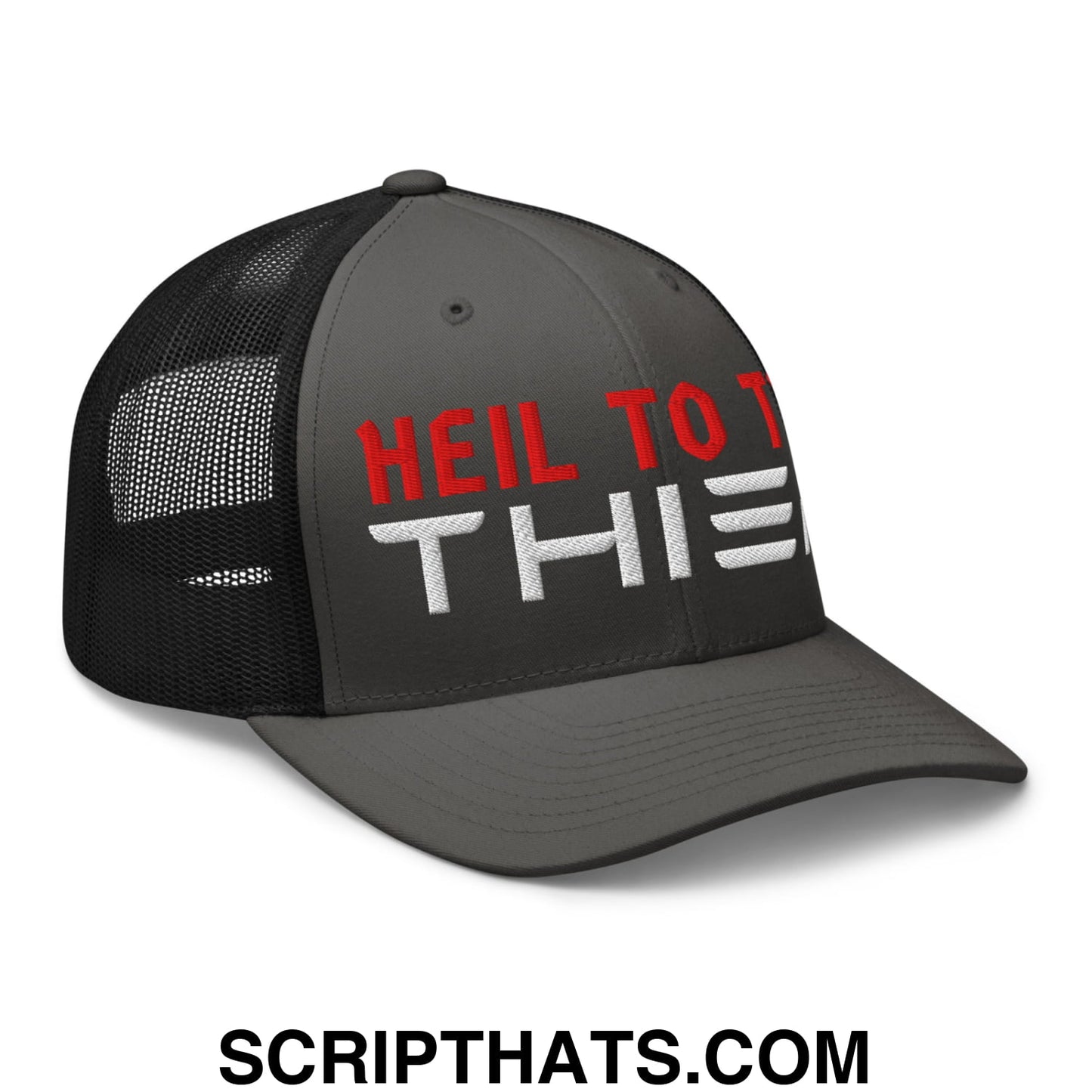 Heil to The Thief Embroidered Mesh Trucker Hat Charcoal Black