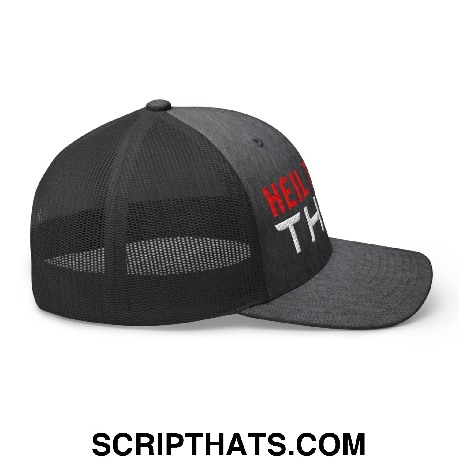 Heil to The Thief Embroidered Mesh Trucker Hat Dark Heather Gray