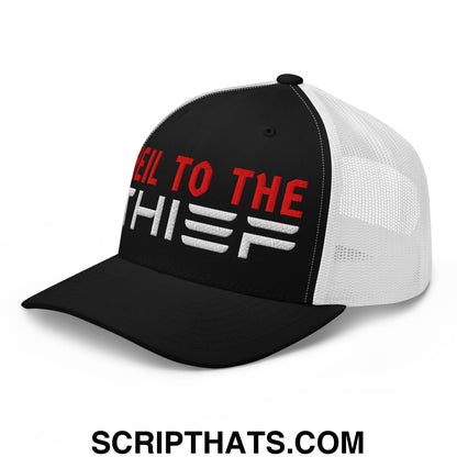Heil to The Thief Embroidered Mesh Trucker Hat Black White