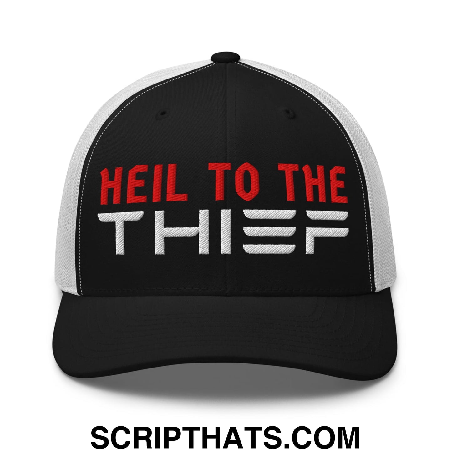 Heil to The Thief Embroidered Mesh Trucker Hat Black White