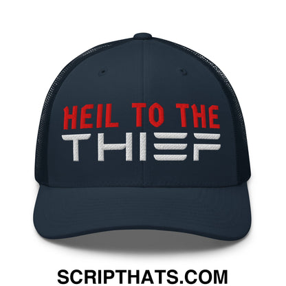 Heil to The Thief Embroidered Mesh Trucker Hat Navy