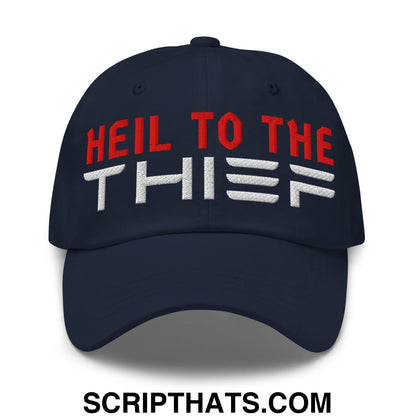 Heil to The Thief Embroidered Unstructured Dad Hat Navy