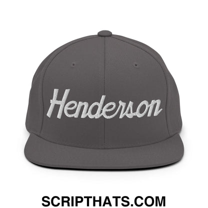 Henderson Script Snapback Hat Dark Grey