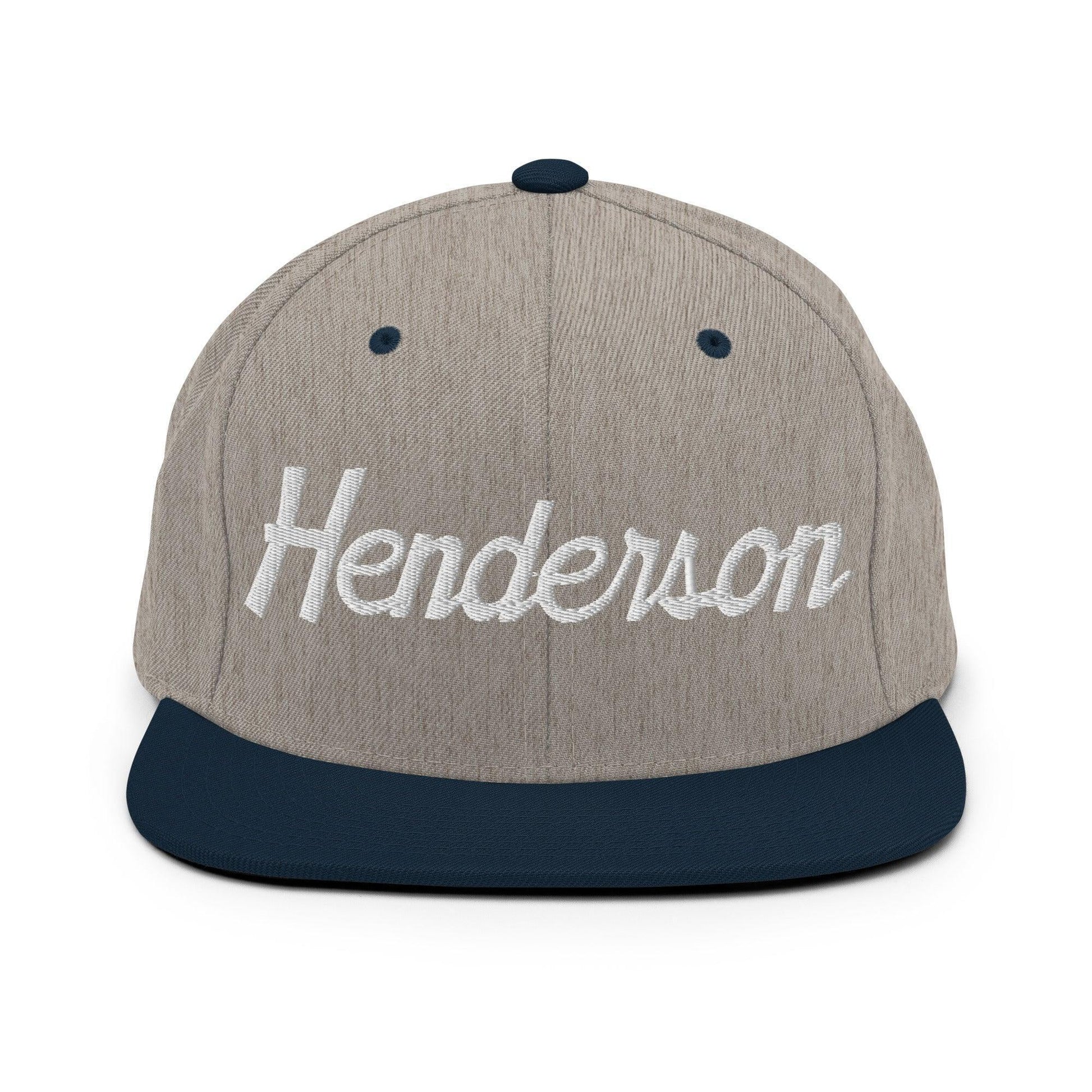 Henderson Script Snapback Hat Heather Grey/ Navy