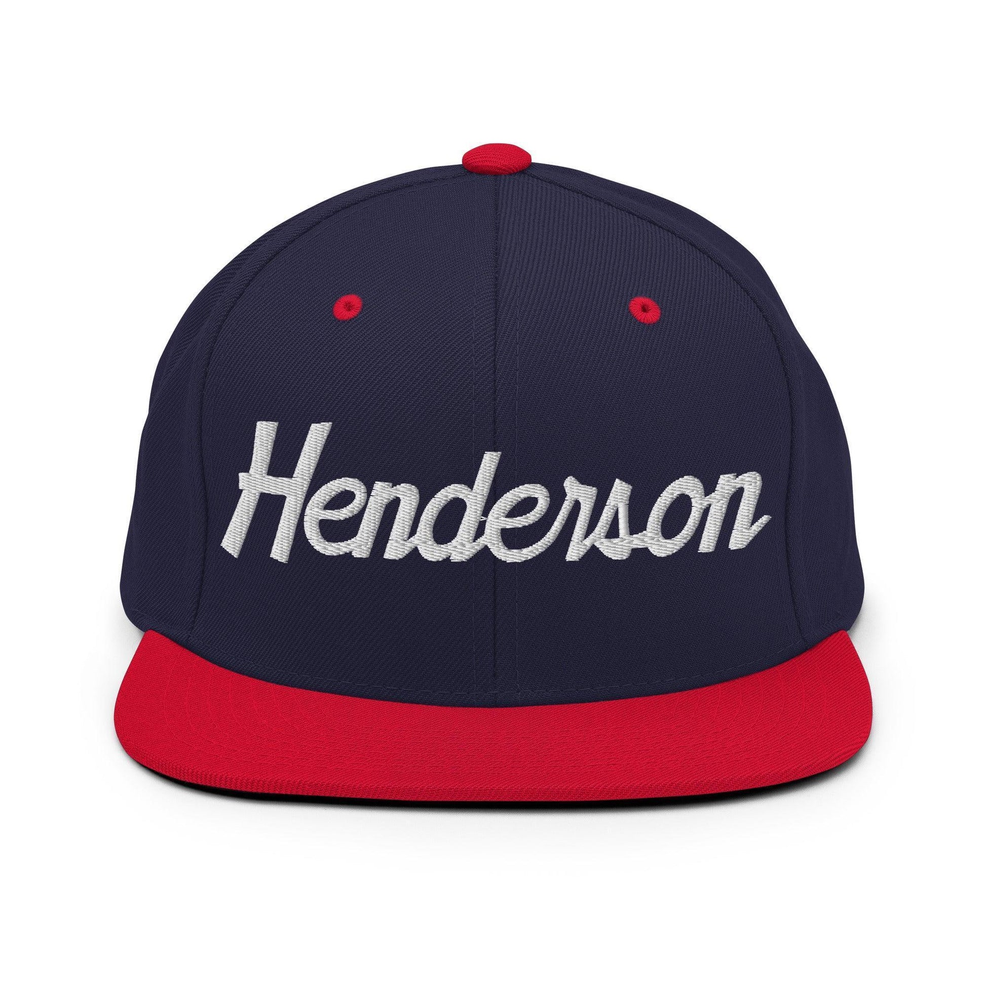 Henderson Script Snapback Hat Navy/ Red
