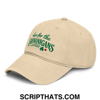 Here For The Shenanigans St. Patrick's Day Embroidered Baseball Dad Hat Khaki