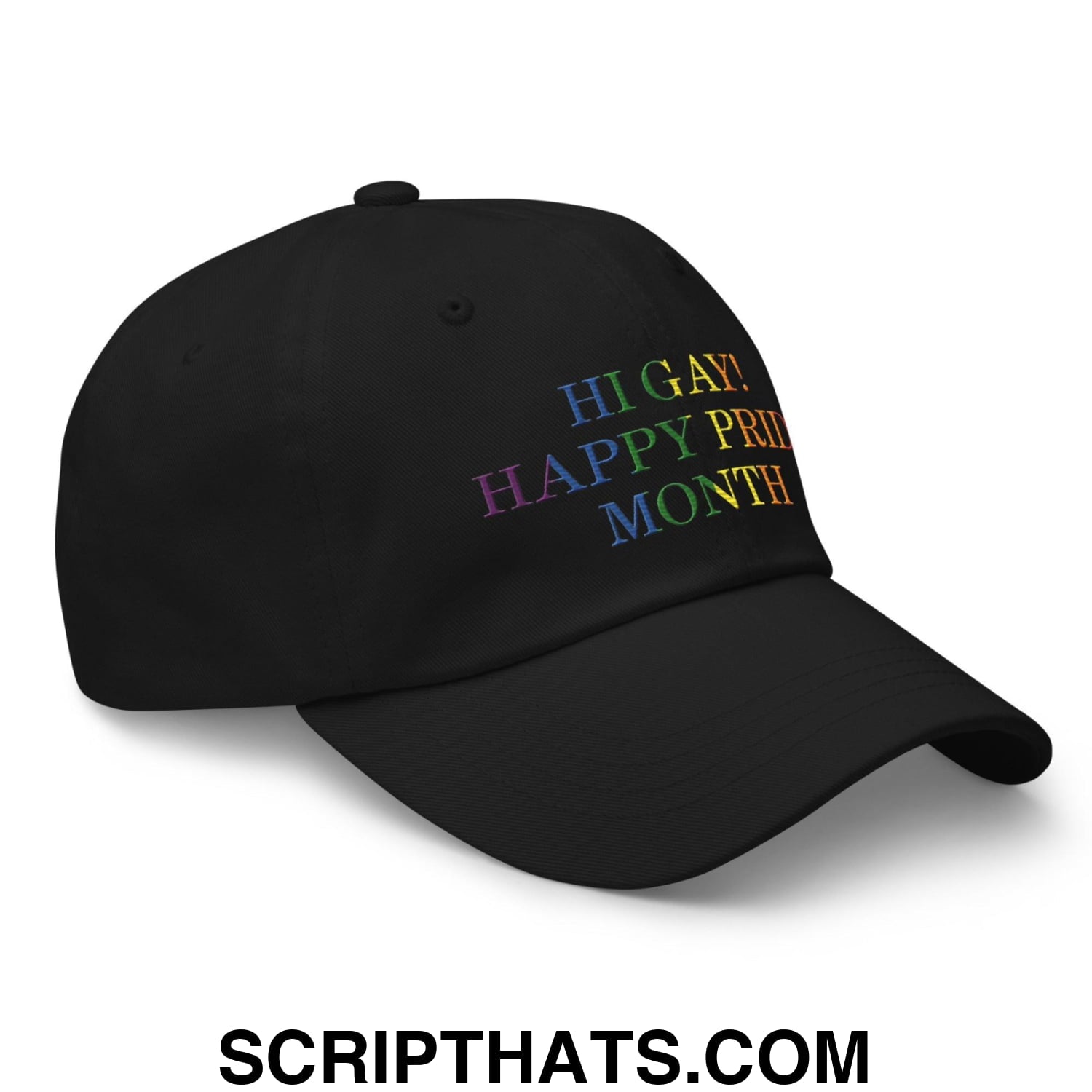 Hi Gay! Happy Pride Month Dad Hat Black