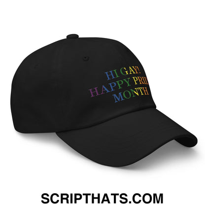 Hi Gay! Happy Pride Month Dad Hat Black