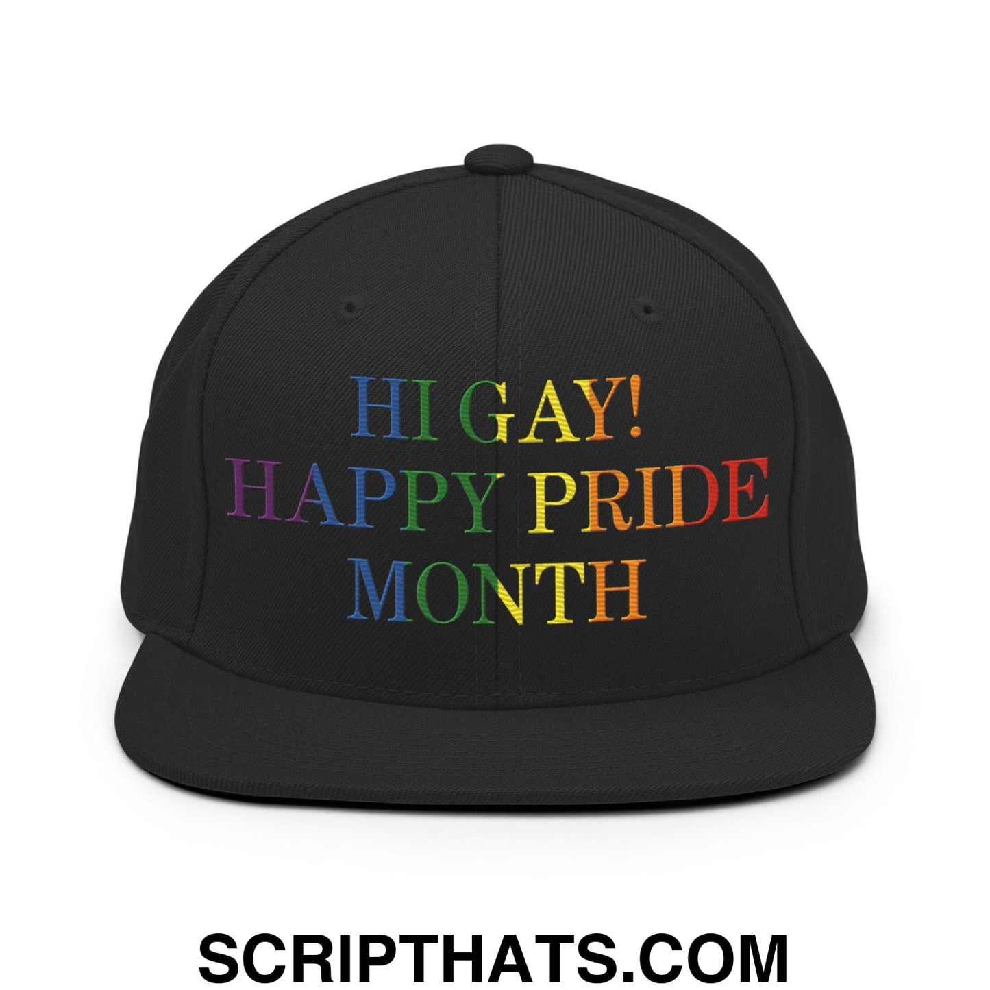 Hi Gay! Happy Pride Month Snapback Hat Black
