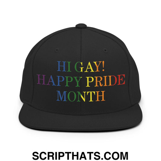 Hi Gay! Happy Pride Month Snapback Hat Black