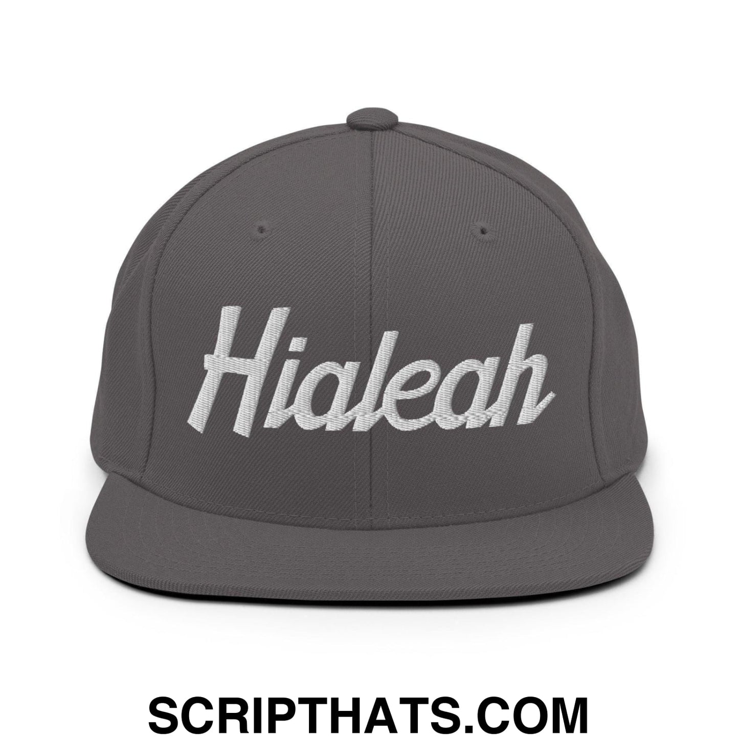 Hialeah Script Snapback Hat Dark Grey