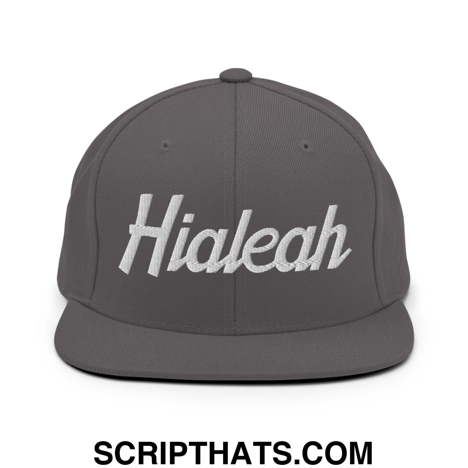 Hialeah Script Snapback Hat Dark Grey