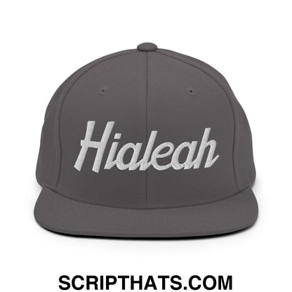 Hialeah Script Snapback Hat Dark Grey