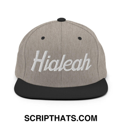 Hialeah Script Snapback Hat Heather Black
