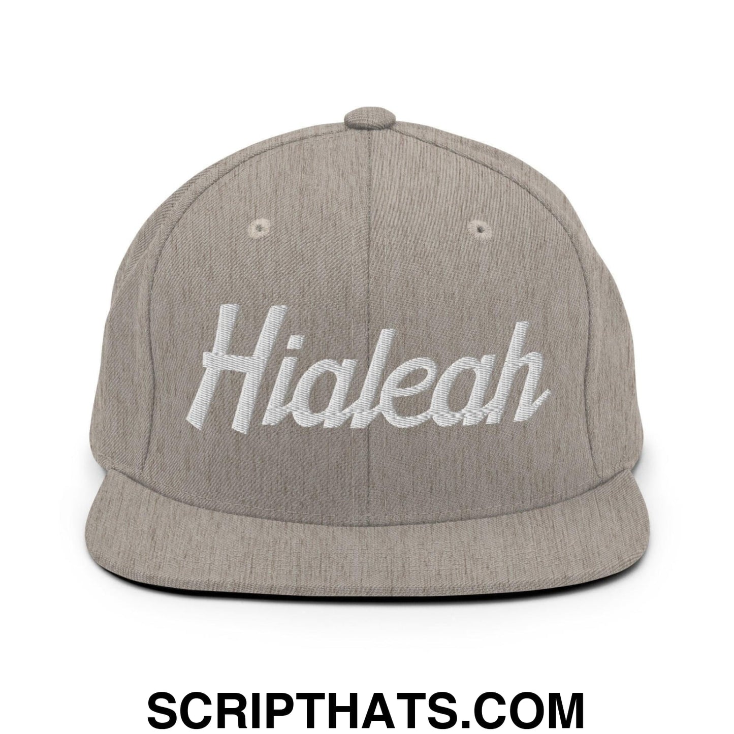 Hialeah Script Snapback Hat Heather Grey