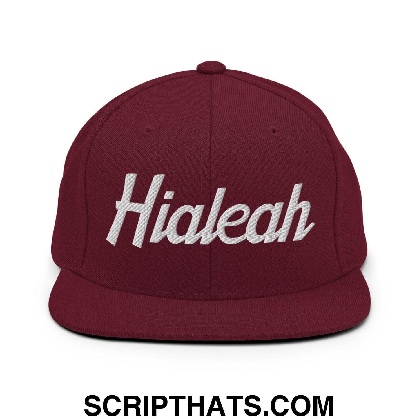 Hialeah Script Snapback Hat Maroon