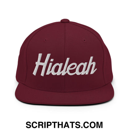 Hialeah Script Snapback Hat Maroon