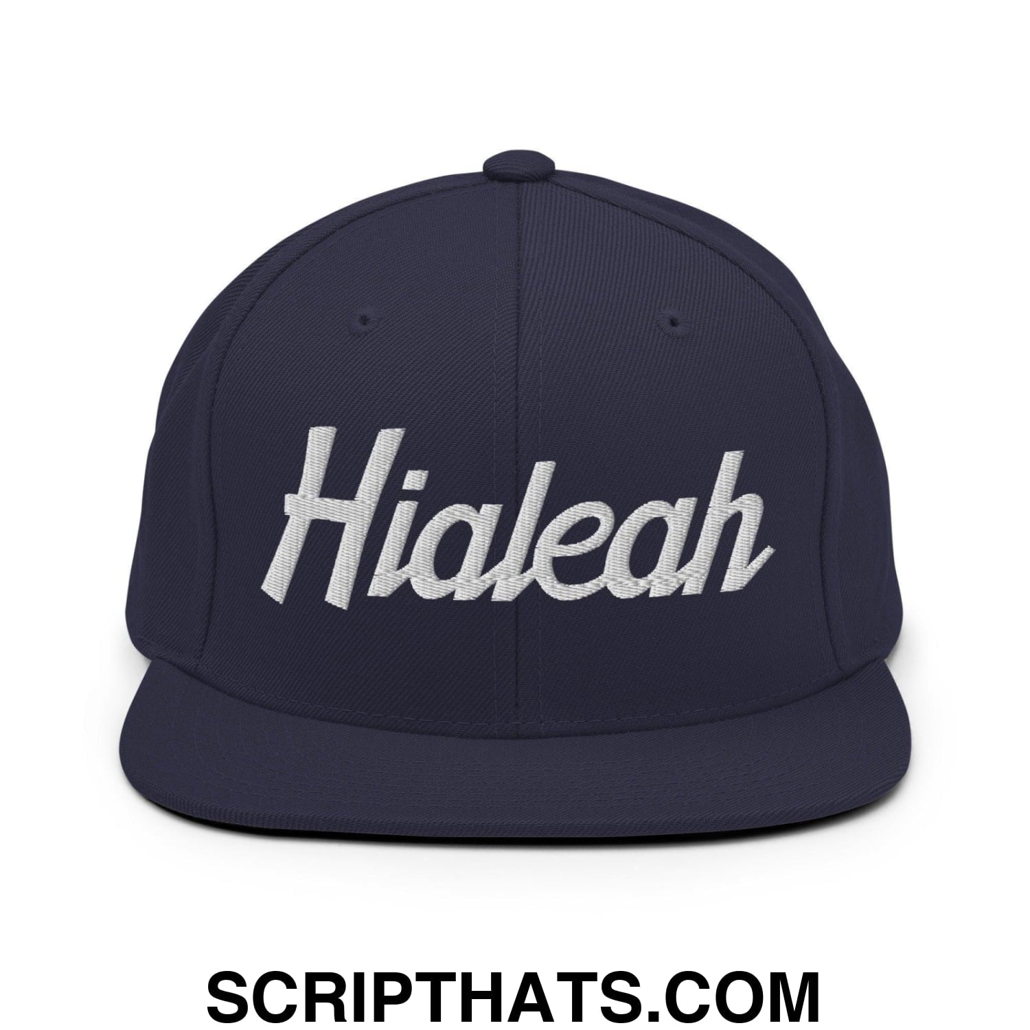 Hialeah Script Snapback Hat Navy