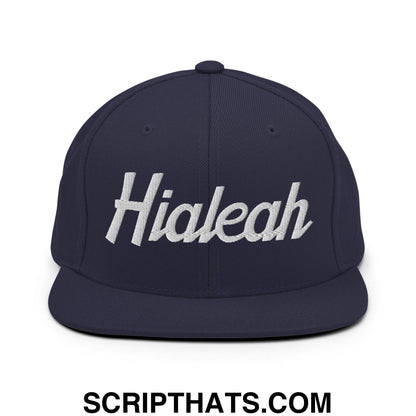 Hialeah Script Snapback Hat Navy