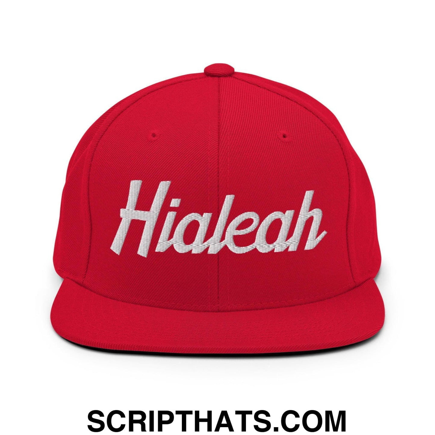 Hialeah Script Snapback Hat Red