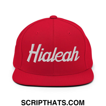 Hialeah Script Snapback Hat Red