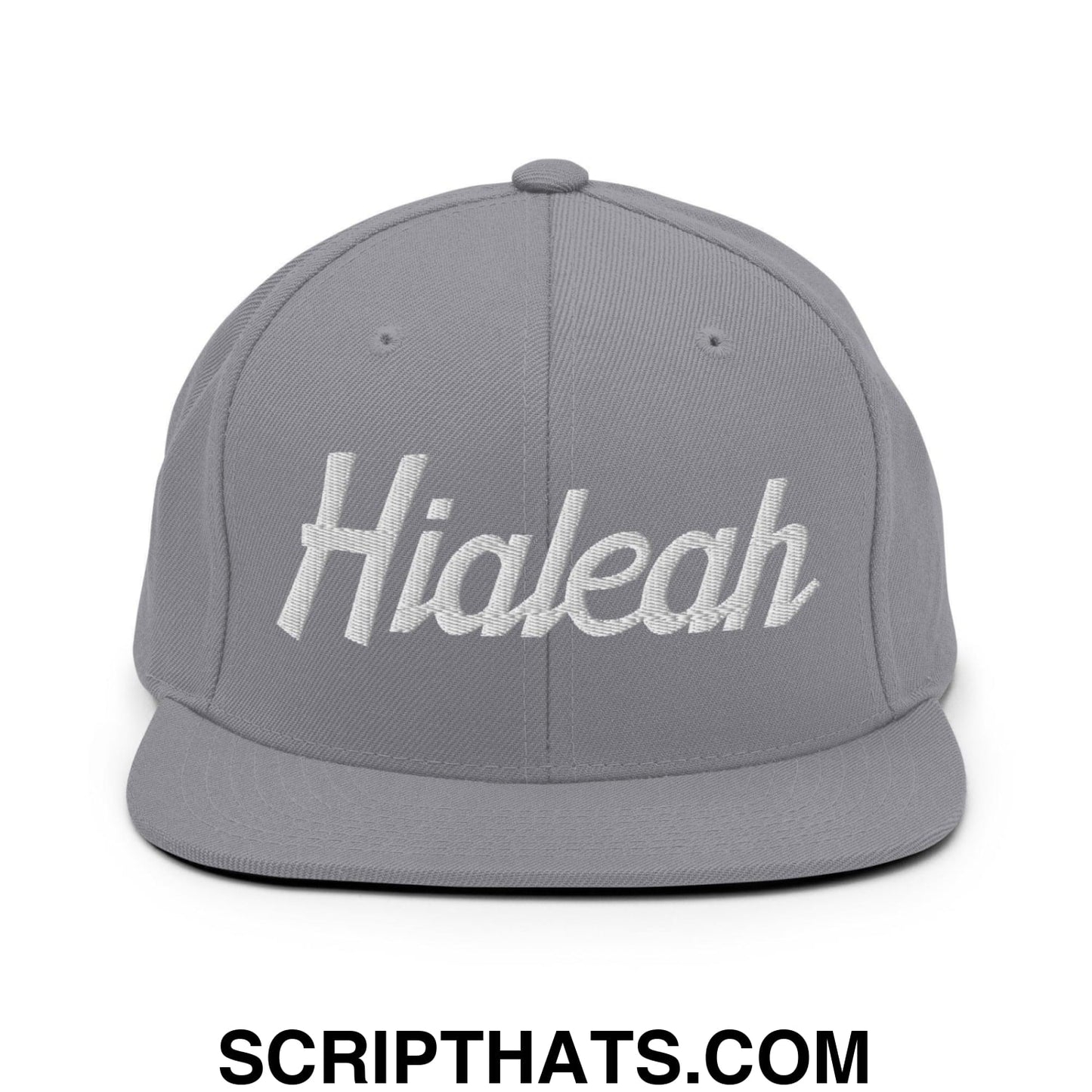 Hialeah Script Snapback Hat Silver