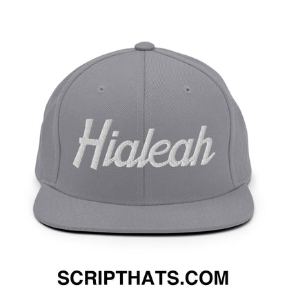 Hialeah Script Snapback Hat Silver