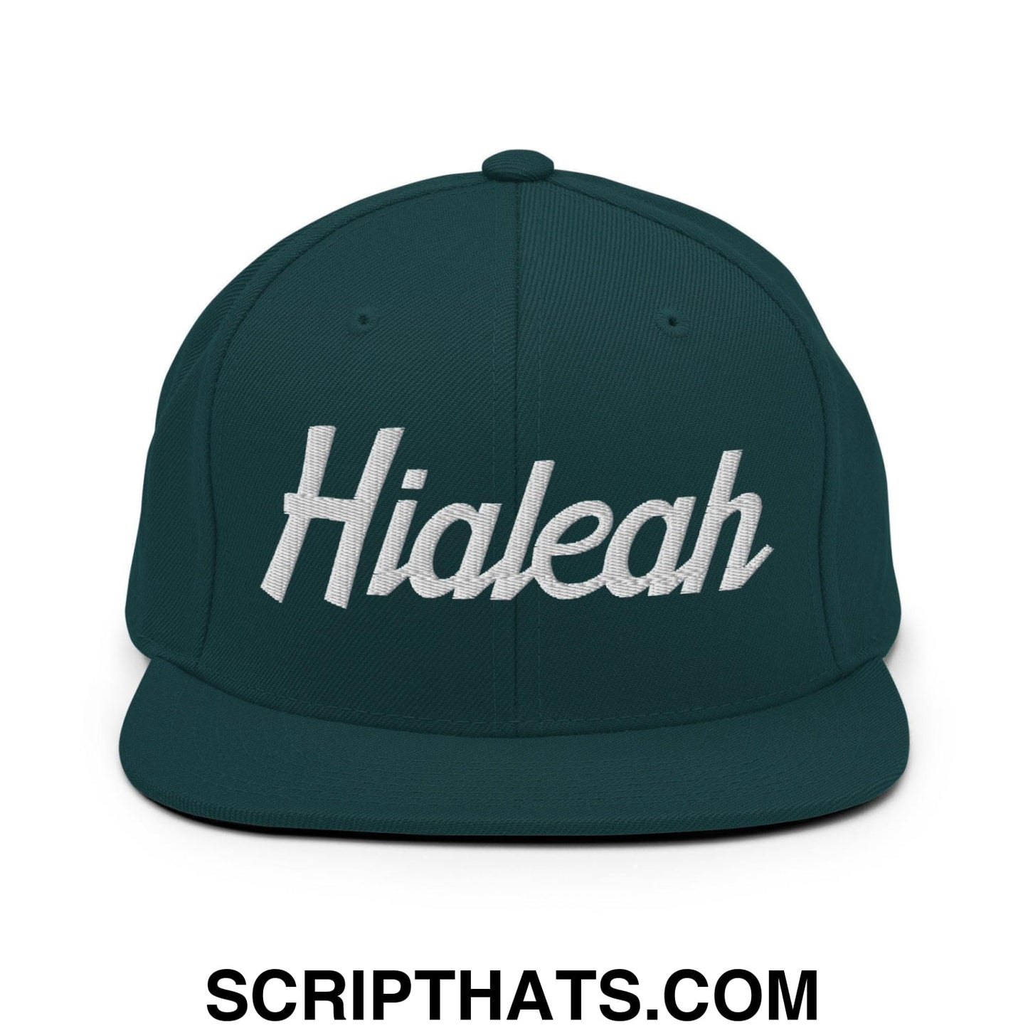 Hialeah Script Snapback Hat Spruce