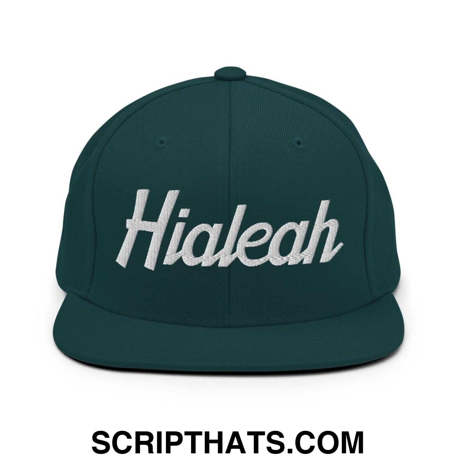 Hialeah Script Snapback Hat Spruce