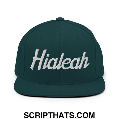 Hialeah Script Snapback Hat Spruce