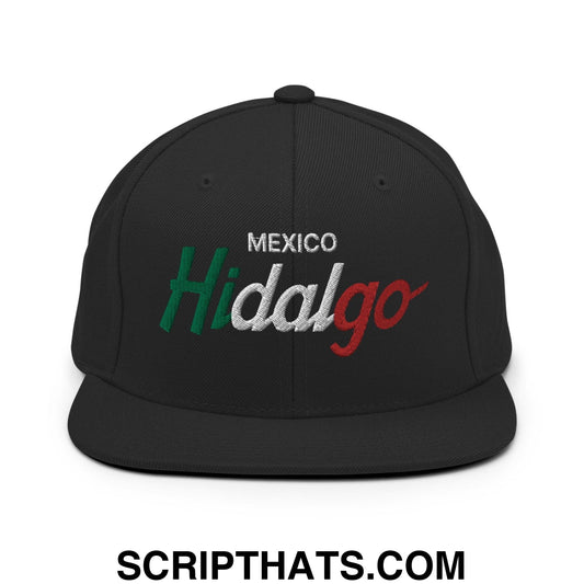 Hidalgo Mexico Vintage Sports Script Snapback Hat Black