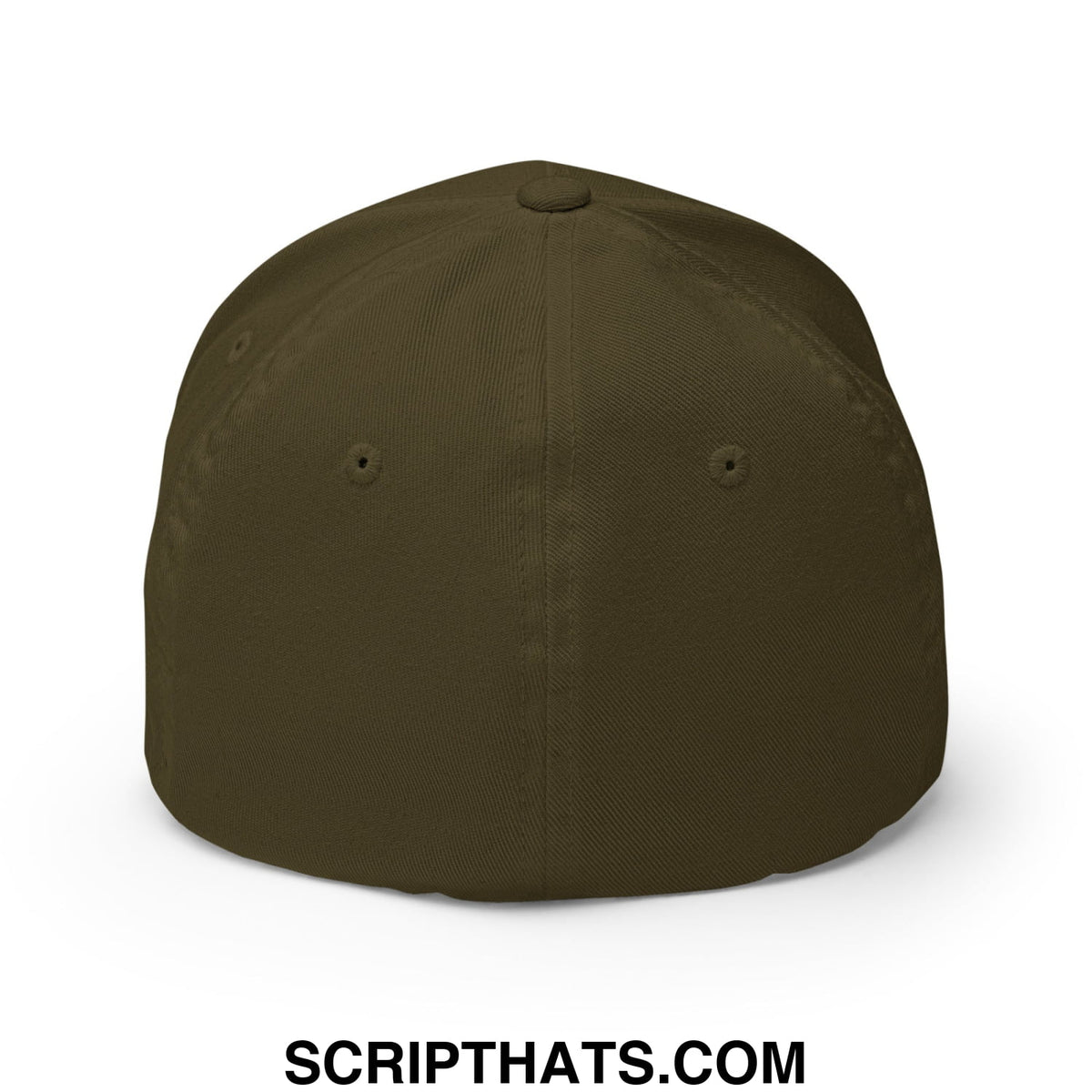 Olive green structured baseball cap with fabric crown and adjustable strap hit the damn ball embroidered golf hat