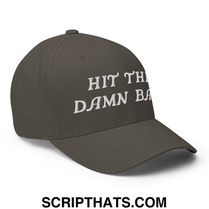 Hit The Damn Ball Embroidered Stretch Fit Golf Hat Dark Grey