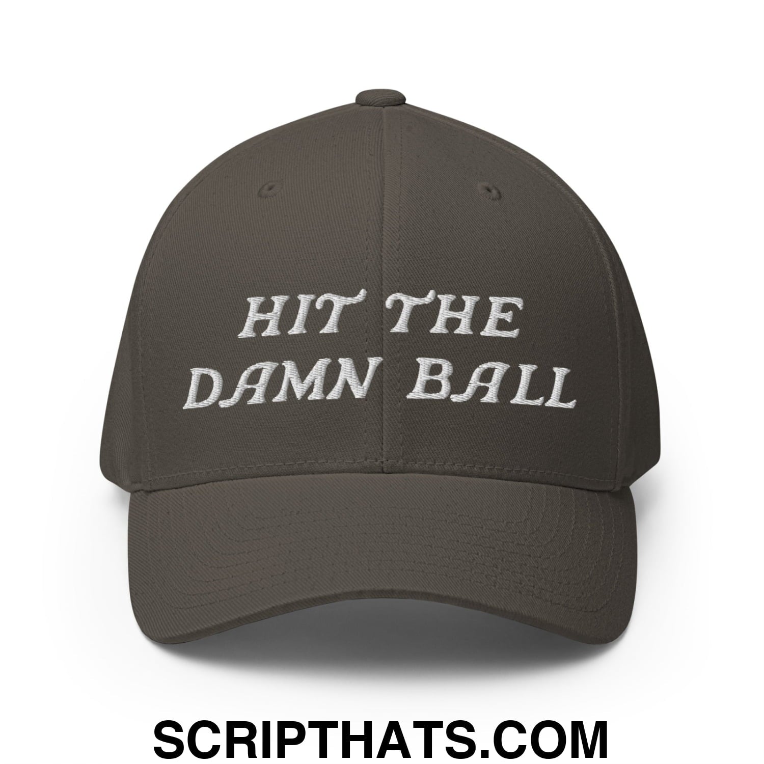 Hit The Damn Ball Embroidered Stretch Fit Golf Hat Dark Grey