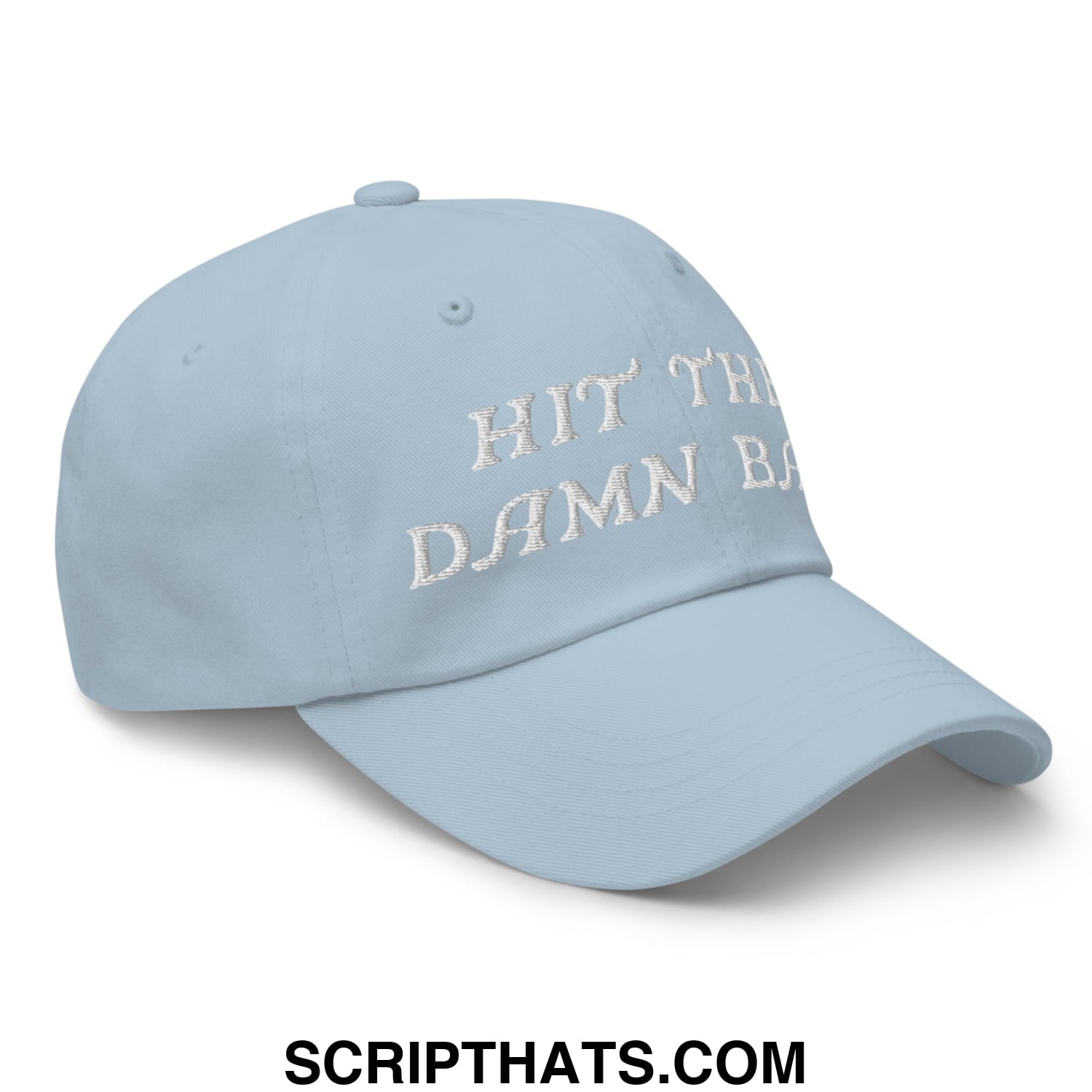 Hit The Damn Ball Embroidered Unstructured Golf Dad Hat Light Blue