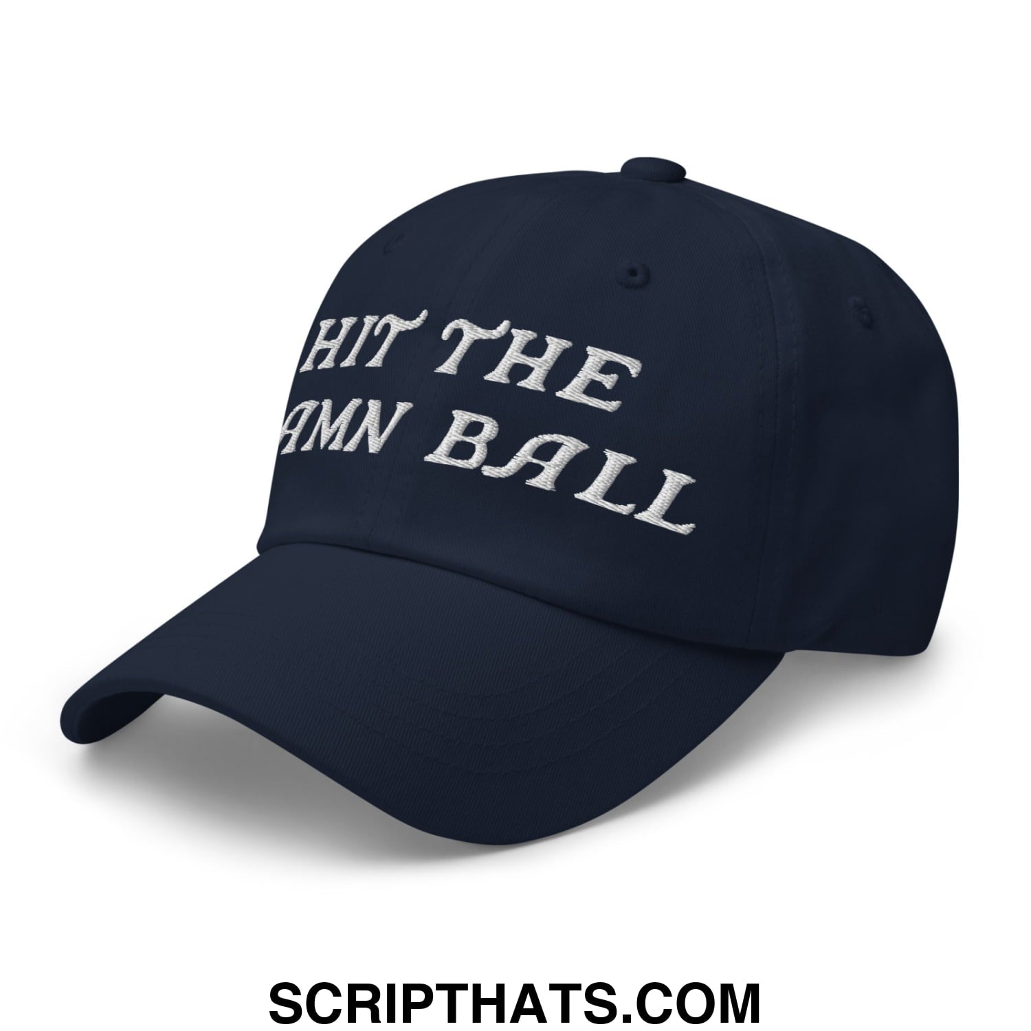 Hit The Damn Ball Embroidered Unstructured Golf Dad Hat Navy