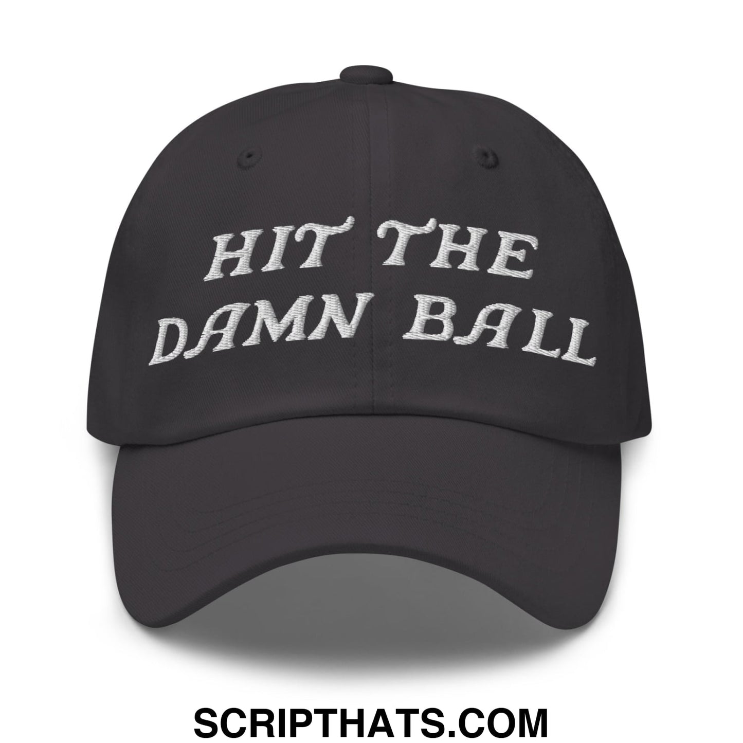 Hit The Damn Ball Embroidered Unstructured Golf Dad Hat Dark Grey