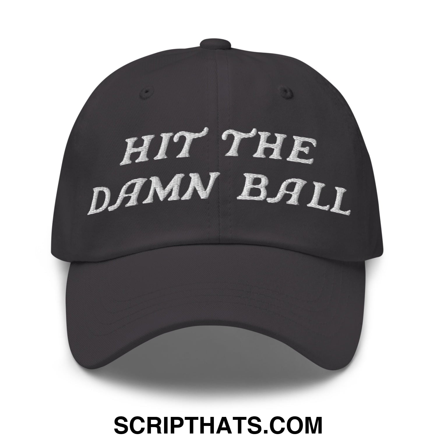 Hit The Damn Ball Embroidered Unstructured Golf Dad Hat Dark Grey