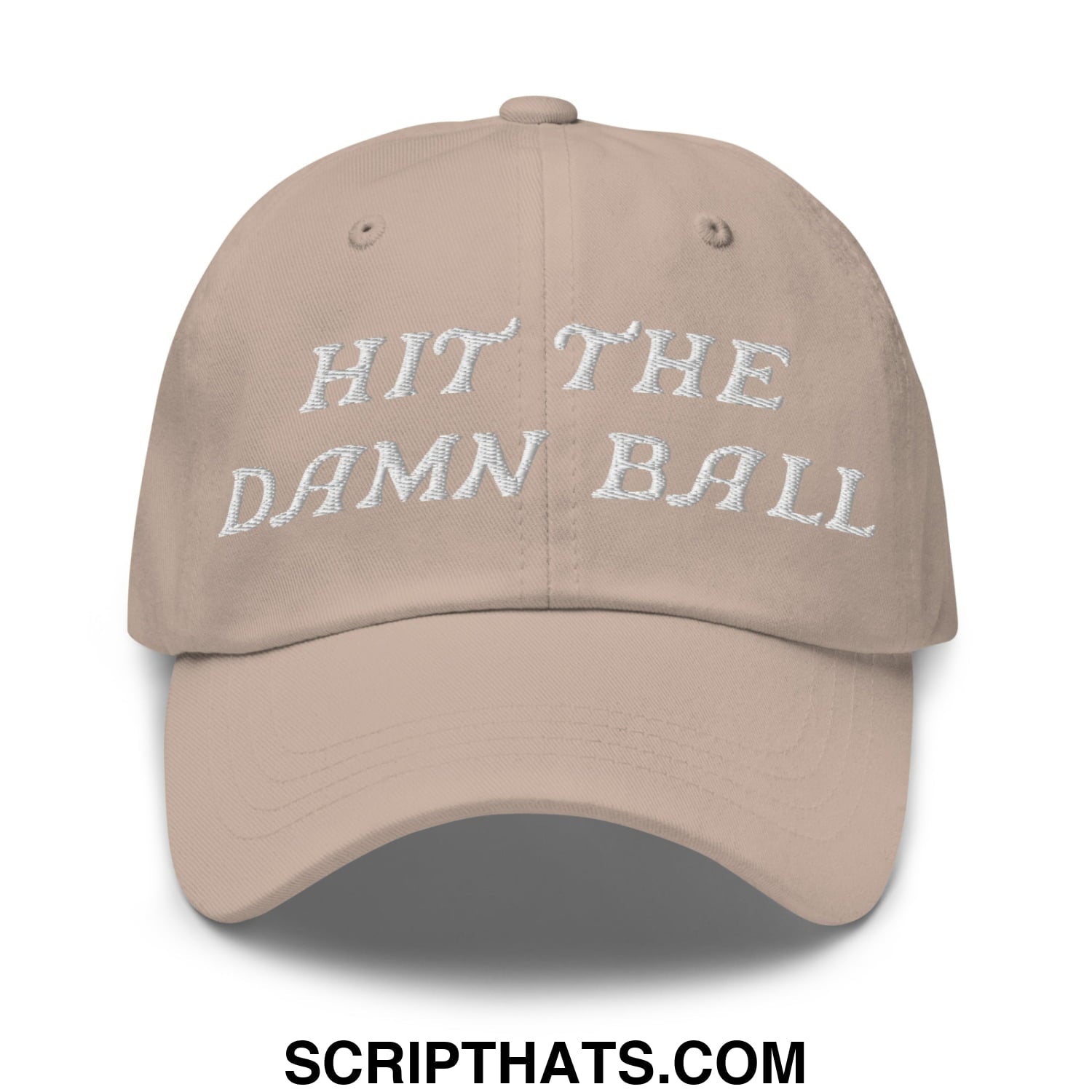 Hit The Damn Ball Embroidered Unstructured Golf Dad Hat Stone