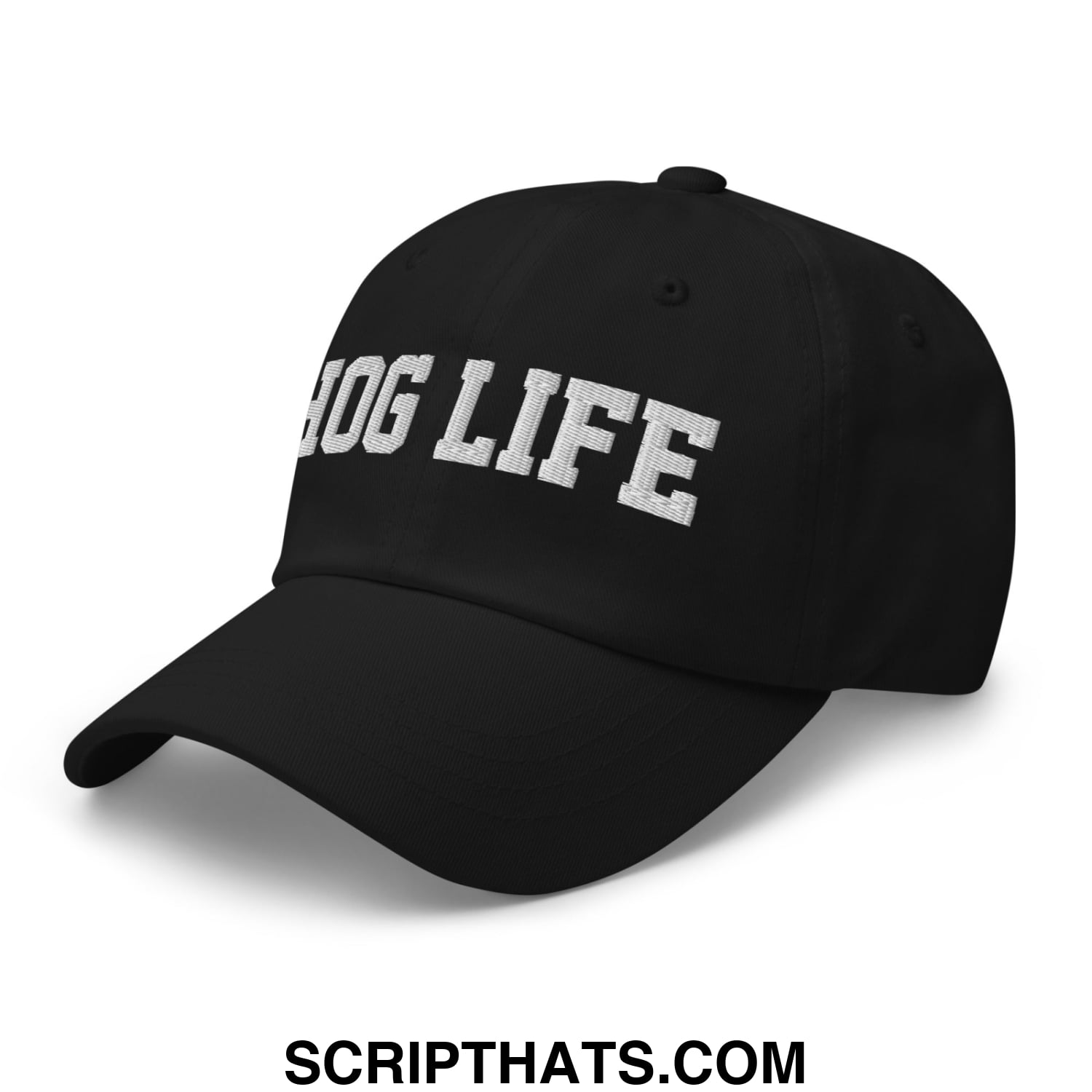 Hog Life Embroidered Unstructured Dad Hat Black