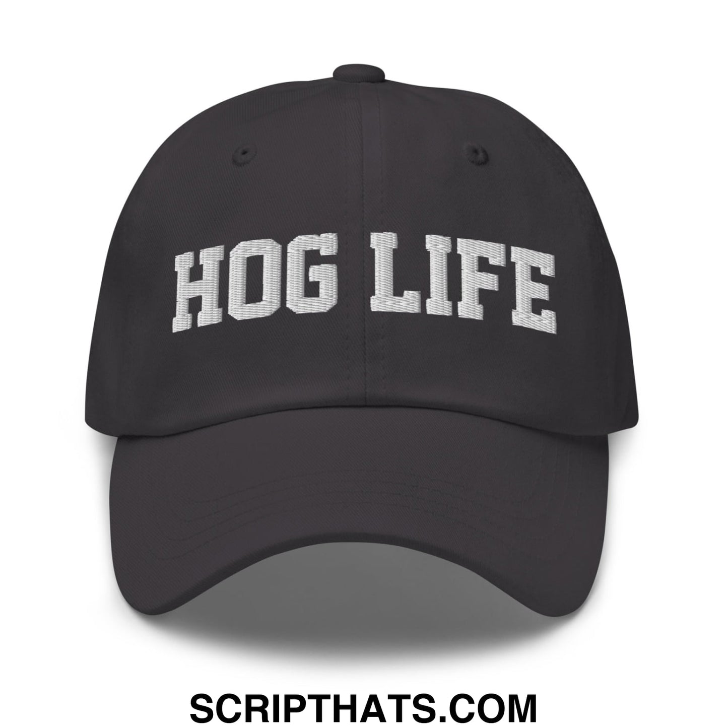 Hog Life Embroidered Unstructured Dad Hat Dark Grey