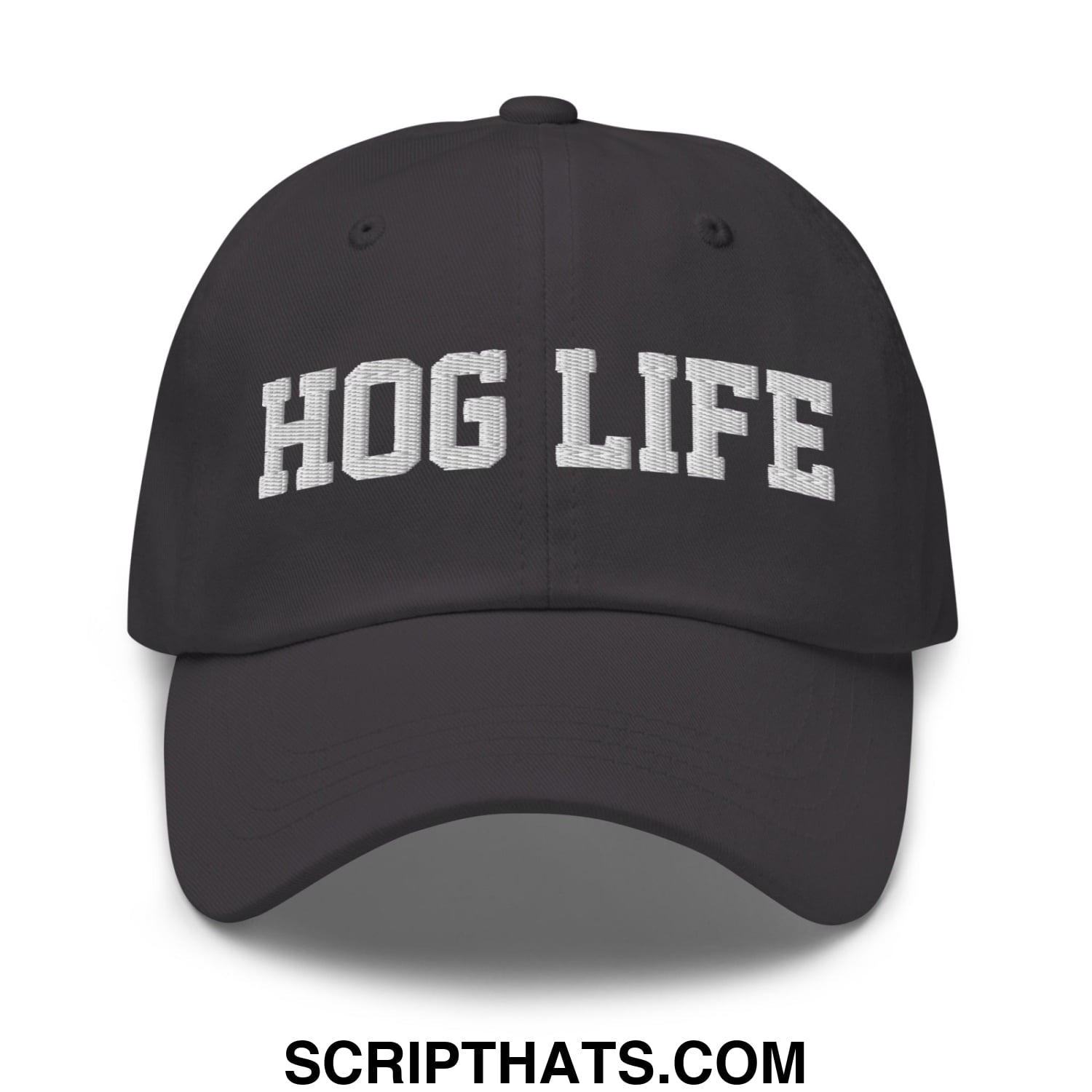 Hog Life Embroidered Unstructured Dad Hat Dark Grey